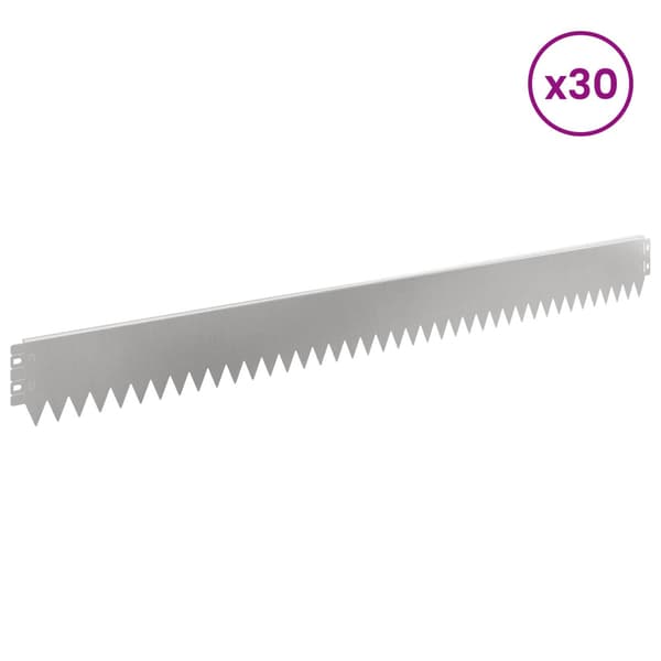 Kant för gräsmatta 30 pcs 103 x 10 cm Stål Silver