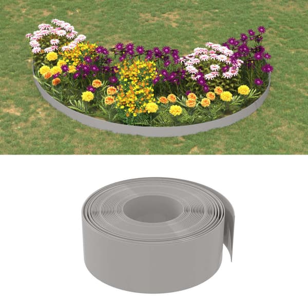 Rabattkant grå 2 st 10 m 20 cm polyeten