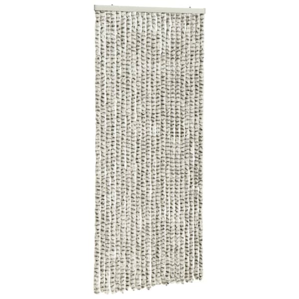 Insektsdraperi ljusgrå och mörkgrå 90x220 cm chenille