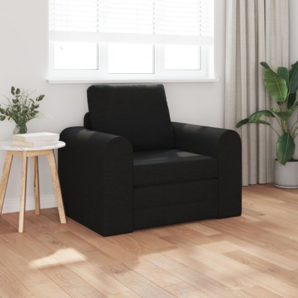 Golvsoffa 2-i-1 Svart 98x71x83 cm Tyg