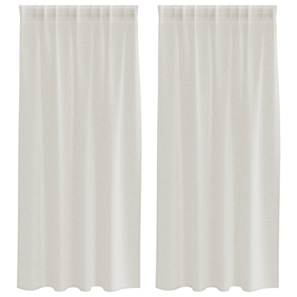 Voile Gardin 2 st Kräm 175 x 140 cm Polyester