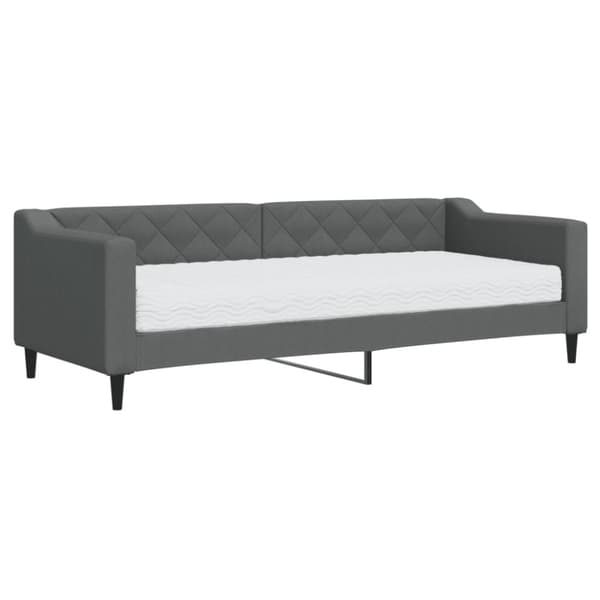 Dagbädd med madrass mörkgrå 80x200 cm tyg