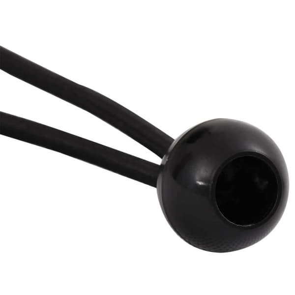 Bungee Cords med Bollar 100 st Svart 4 mm x 22 cm Polypropylen