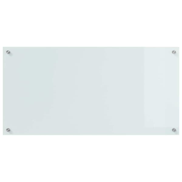 Köksskydd 2 pcs Vit 100 x 50 cm härdat glas