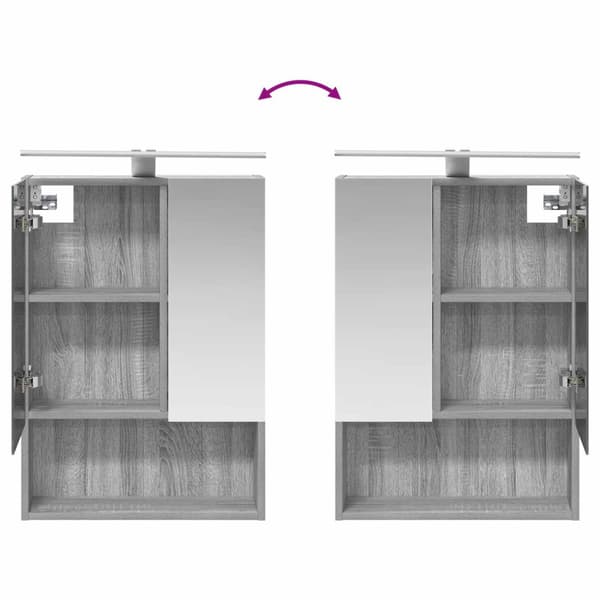 Badrumsmöbelset 5 pcs Grå Sonoma Konstruerat trä och glas