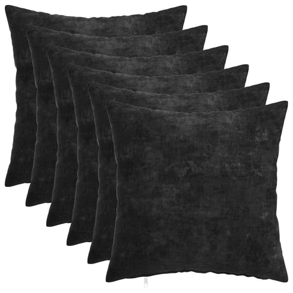 Kudde 6 st HEERLEN Antracit 50 x 50 cm Chenilletyg