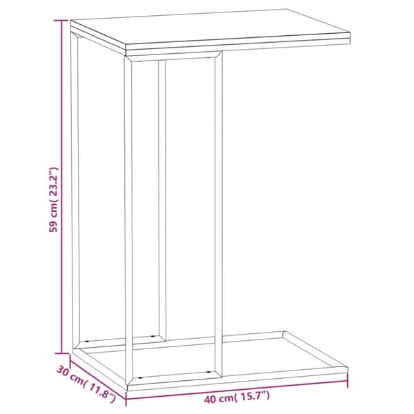 Sidobord vit 40x30x59 cm konstruerat trä