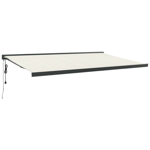 Markis infällbar gräddvit 5x3 m tyg&aluminium