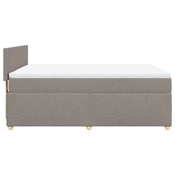 Ramsäng med madrass taupe 160x200 cm tyg