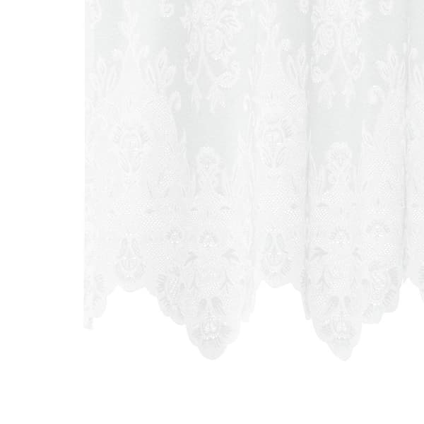 Spetsgardin med gardiner Blommor Vit 80 x 1200 cm Polyester