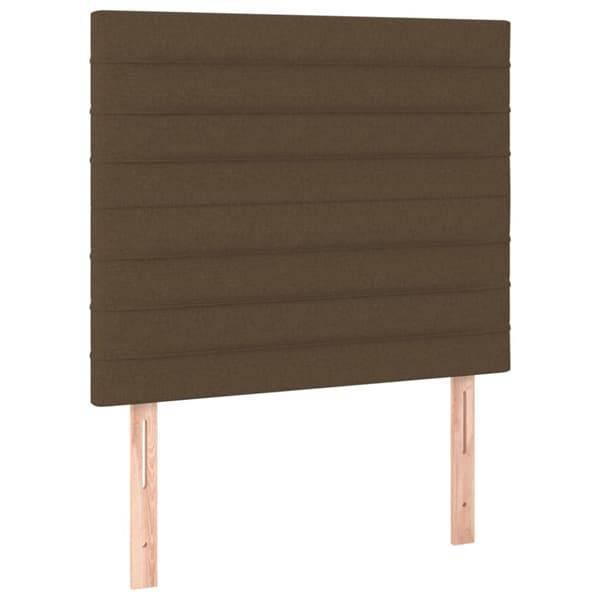 Ramsäng med madrass mörkbrun 80x200 cm tyg