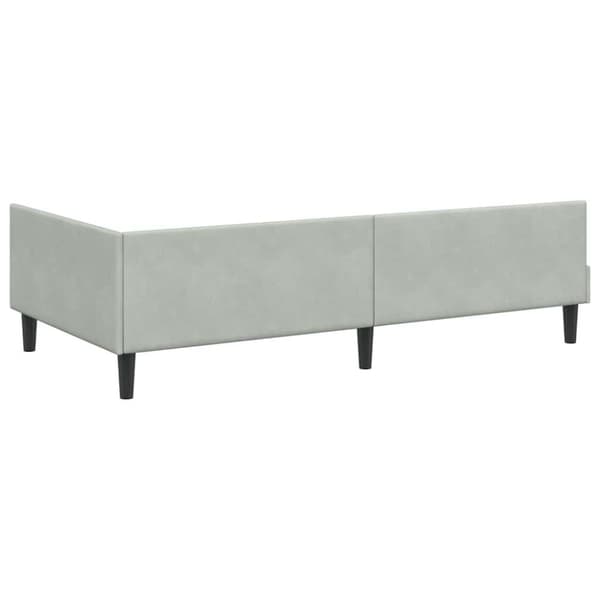 Hörn Sängram med Madrass 2 st Ljusgrå 90 x 190 cm Sammet