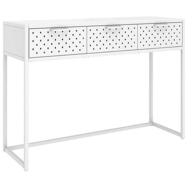 Konsolbord vit 106x35x75 cm stål