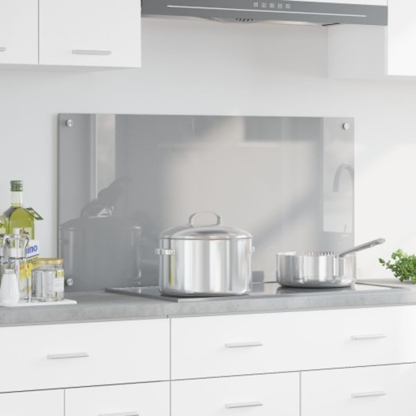 Köksbacksplash Ljusgrå Härdat glas 100 x 50 x 0.6 cm Hållbar