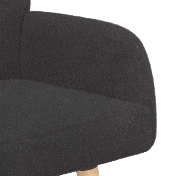 2-sitssoffa med ben i massivt trä Mörkgrå Bouclé