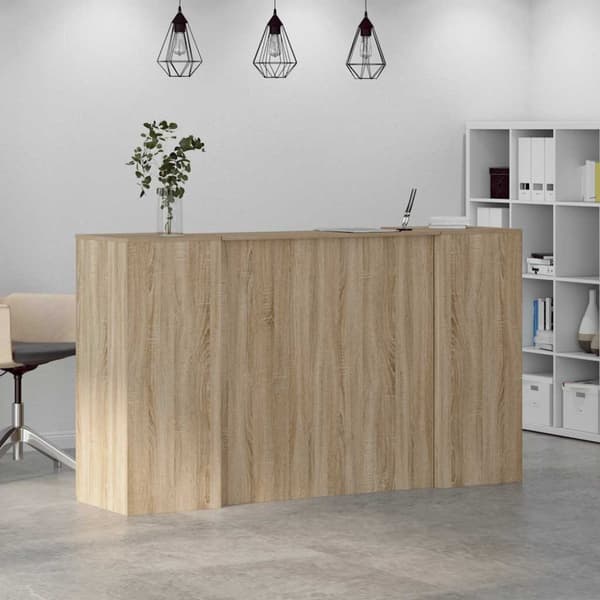 Receptionsdisk sonoma-ek 180x50x103,5 cm konstruerat trä