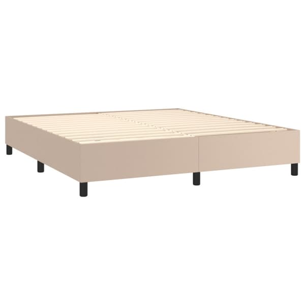 Boxspring-sängram cappuccino 180x200 cm konstläder