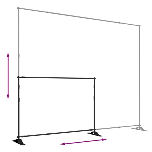 Bakgrundsstativ svart 305x243 cm stål