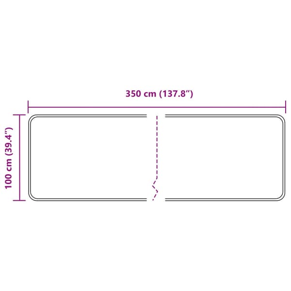 Mattlöpare MARSA Grå 100 x 350 cm Polyester och PVC