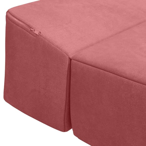 Fällbar Soffbed Rosa 200 x 70 x 15 cm Sammet