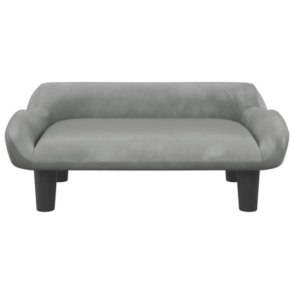 Hundbädd ljusgrå 70x40x24 cm sammet