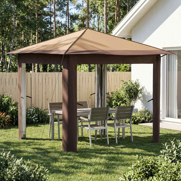 Paviljong utan sidovägg 2,6 x 2,6 m Beige och brun