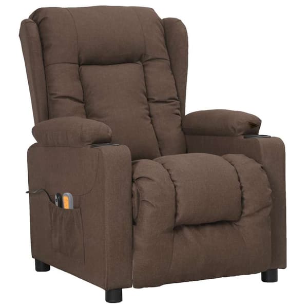 Elektrisk massagefåtölj taupe tyg