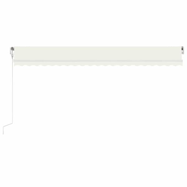 Automatisk markis med vindsensor & LED 500x300 cm gräddvit