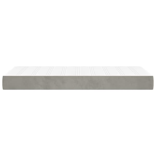 Pocketresårmadrass medium ljusgrå 100x203x20 cm sammet