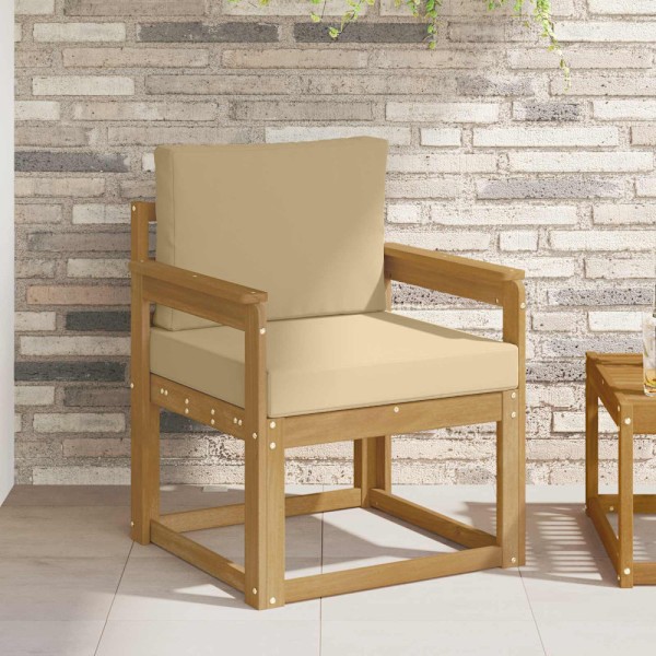 2 Stycke Utomhussoffset Polyester Vit och beige