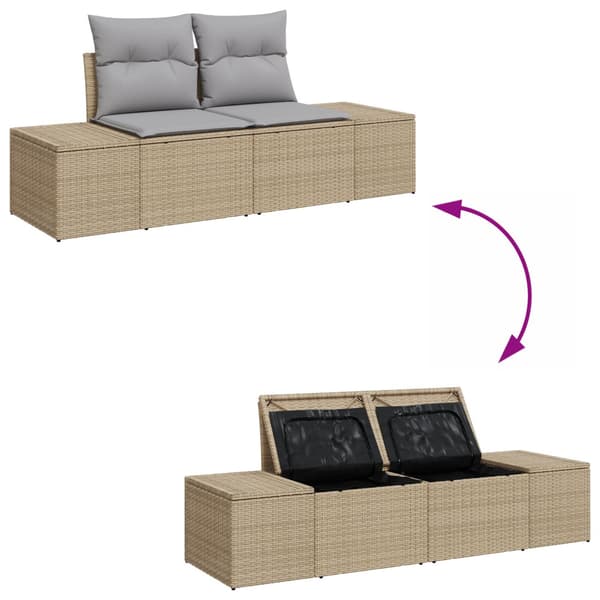 Trädgårdsoffset 6 st Beige konstrotting