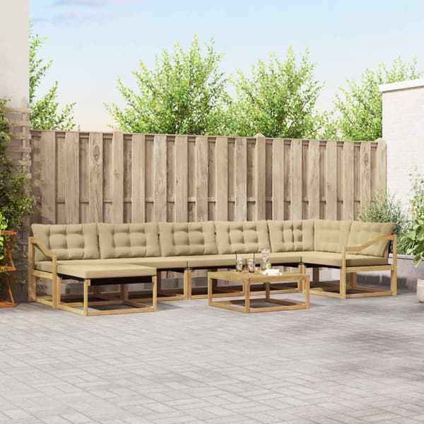 Utomhussoffset 8 pcs Vit och Beige 79 x 79 x 37 cm