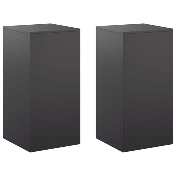 Växtställ 2 pcs Svart 40 x 40 x 80 cm Stål