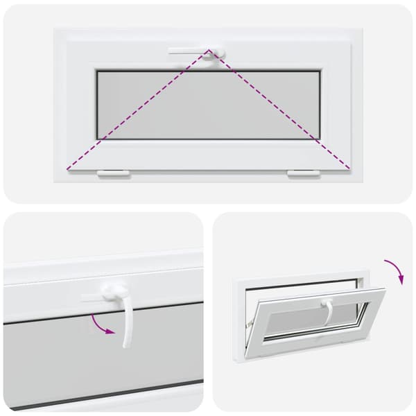 Tilt källarfönster RISOR 85 x 45 cm PVC och klart glas