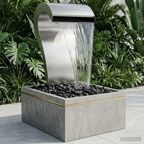 Trädgårdsvattenfall Rostfritt Stål 304 54,5 x 34 x 83 cm Silver