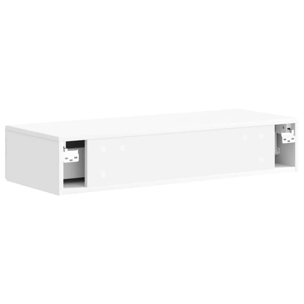 Väggmonterad sidobord Vit högglans 87,5 x 34,5 x 17 cm