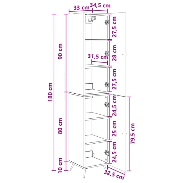 Skåpset 2 pcs Sonoma-ek Konstruerat trä