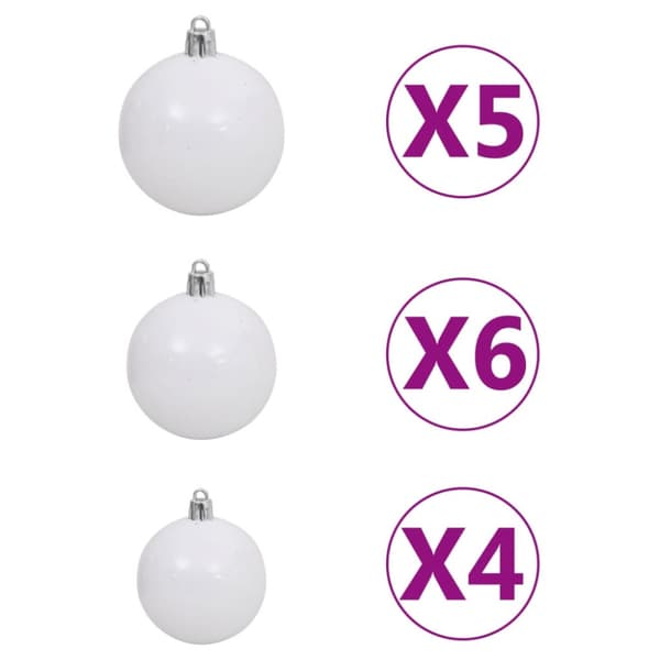 Belyst plastgran med kulor 120 cm grön