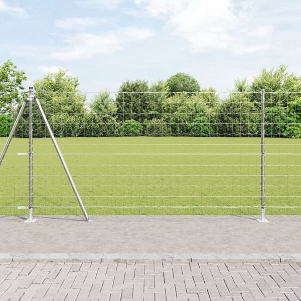 Stängsel med stolpe Silver 1,2 x 25 m Stål