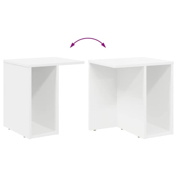 Sidobord 2 pcs Vit 37 x 32 x 40 cm Konstruerat trä