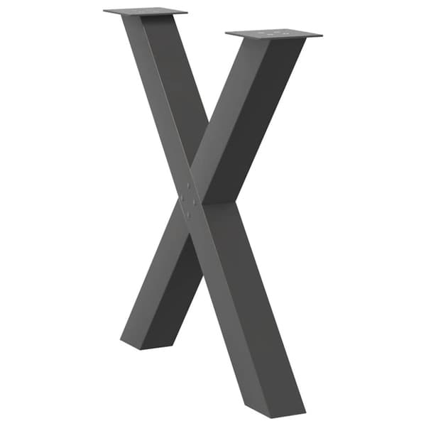 Matbordsben X-formade 2 st antracit 70x(72-73) cm stål