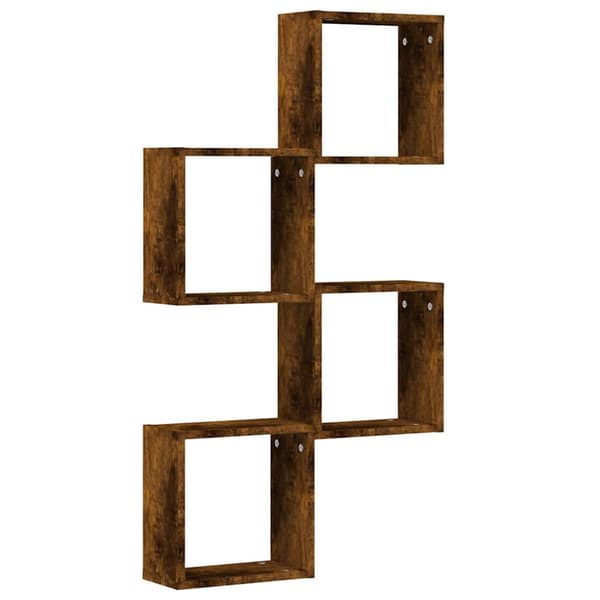 Väggkubhyllor 4 st rökt ek 30x15x30 cm