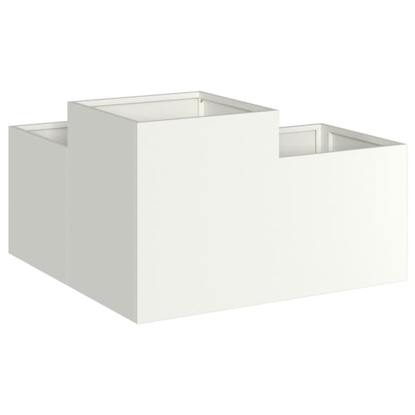 Trädgårdsplanterare Vit 100 x 100 x 48 cm Stål