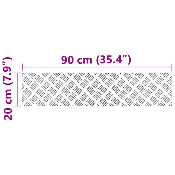 Trappsteg Rektangulär 4 pcs Silver 90 x 20 cm Aluminium