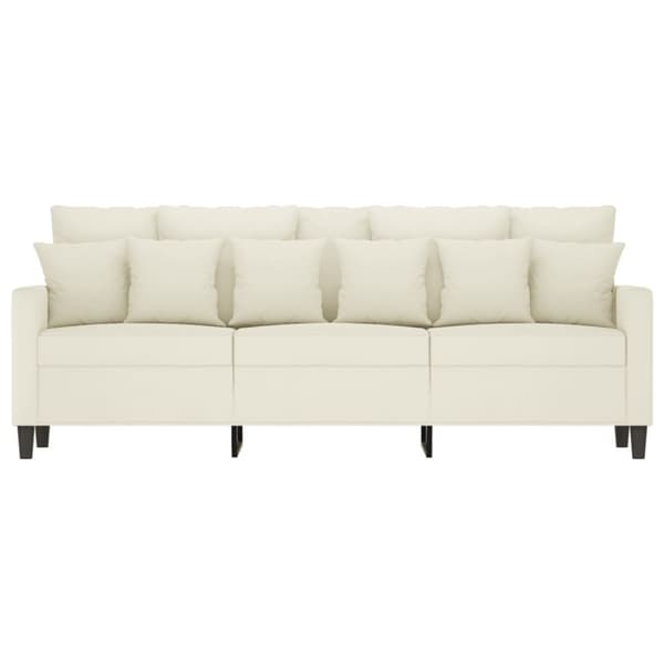 3-sitssoffa gräddvit 180 cm sammet