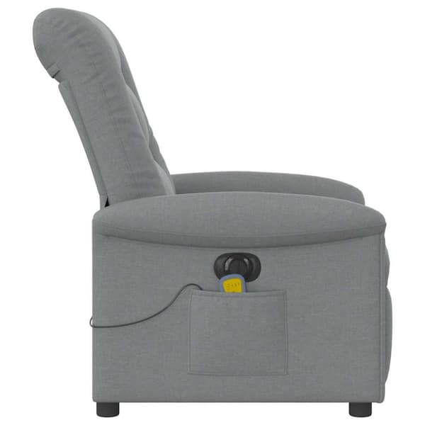 Elektrisk massagefåtölj ljusgrå tyg