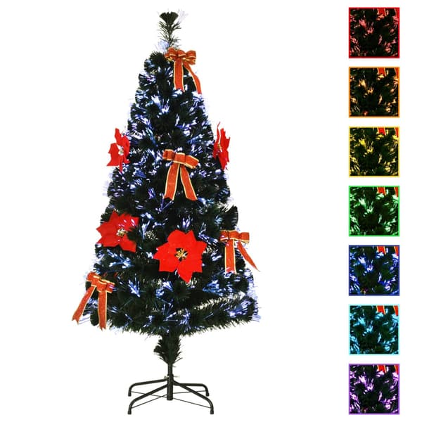 Fiberoptisk julgran 120 cm 12 LED-lampor Mångfärgad PVC