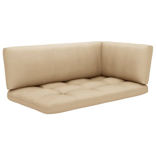 Pallsoffa 2-sits med dynor vit impregnerad furu