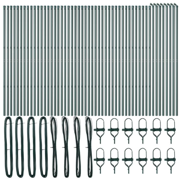 Stängselstolpe 52 pcs Grön 3,2 x 3,2 x 210 cm