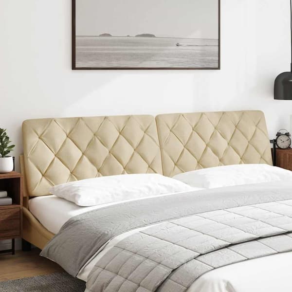 Headboard Cushion Cream 200 cm Fabric